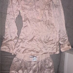 Alexander Wang Blush Sequin Pajama Set